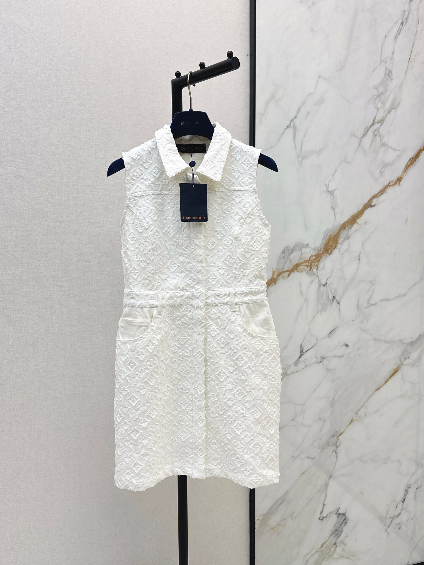 26 New Jacquard White Denim Dress