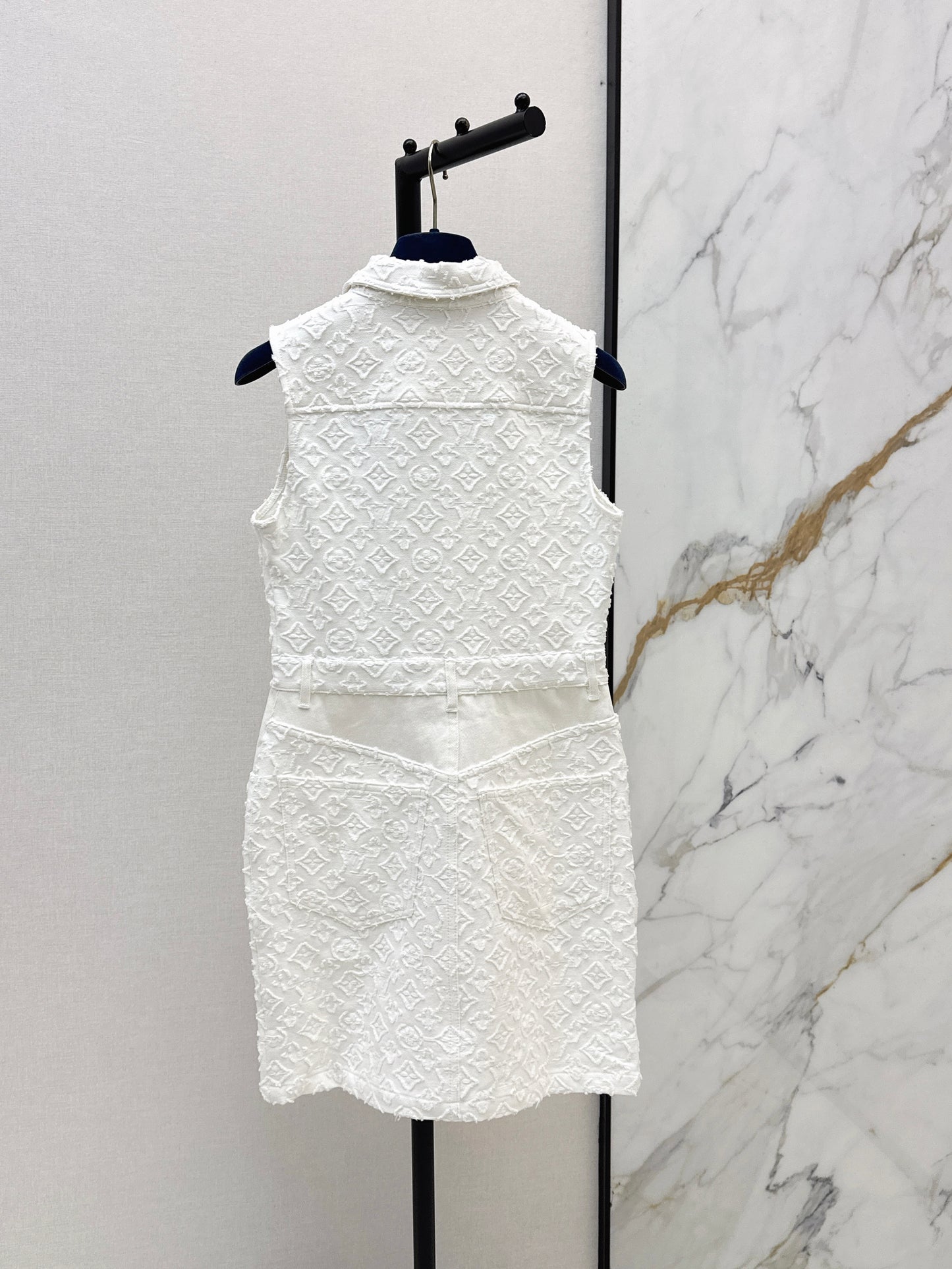 26 New Jacquard White Denim Dress