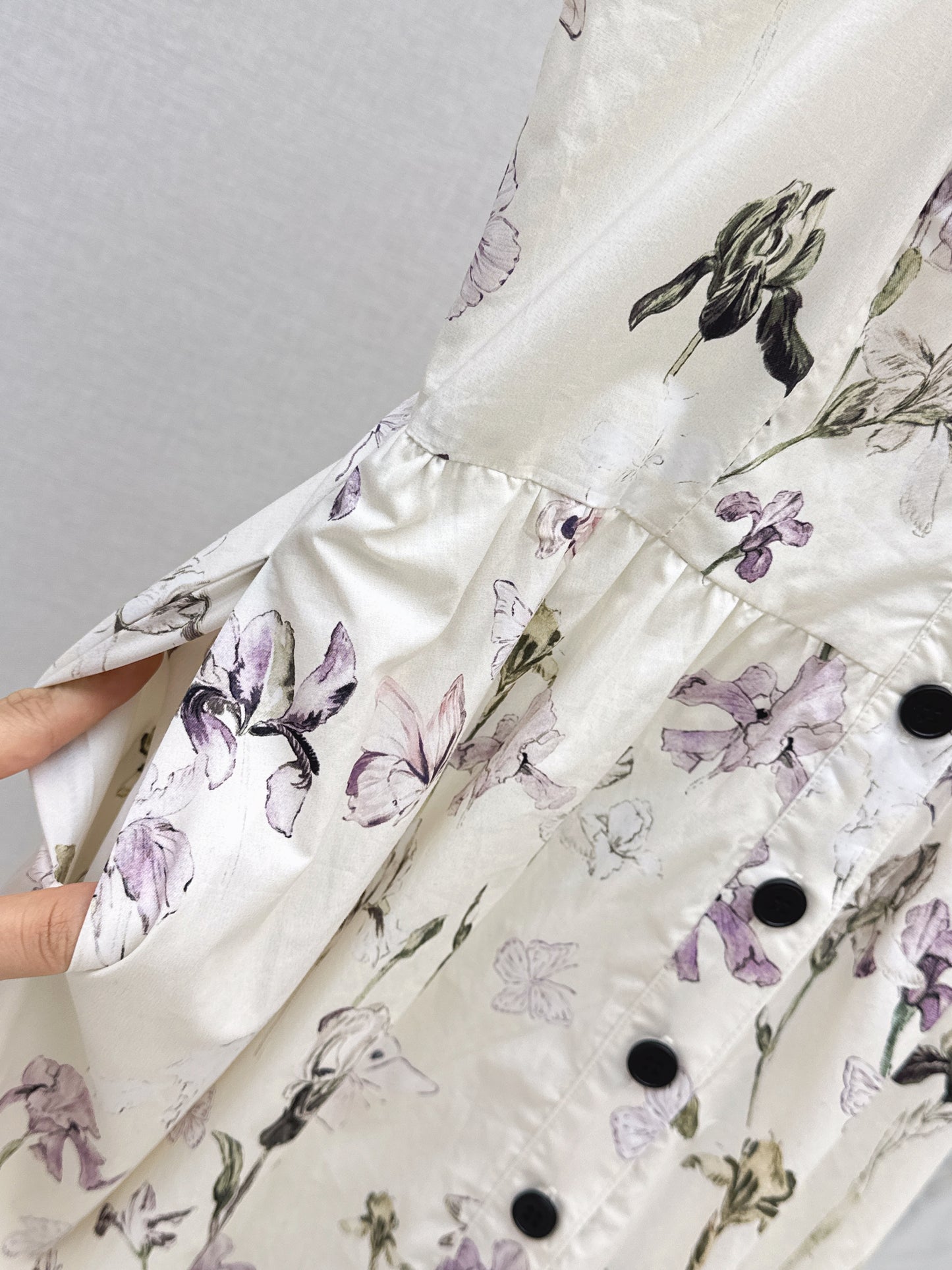 26SS — New Butterfly and Iris Floral Print Sundress