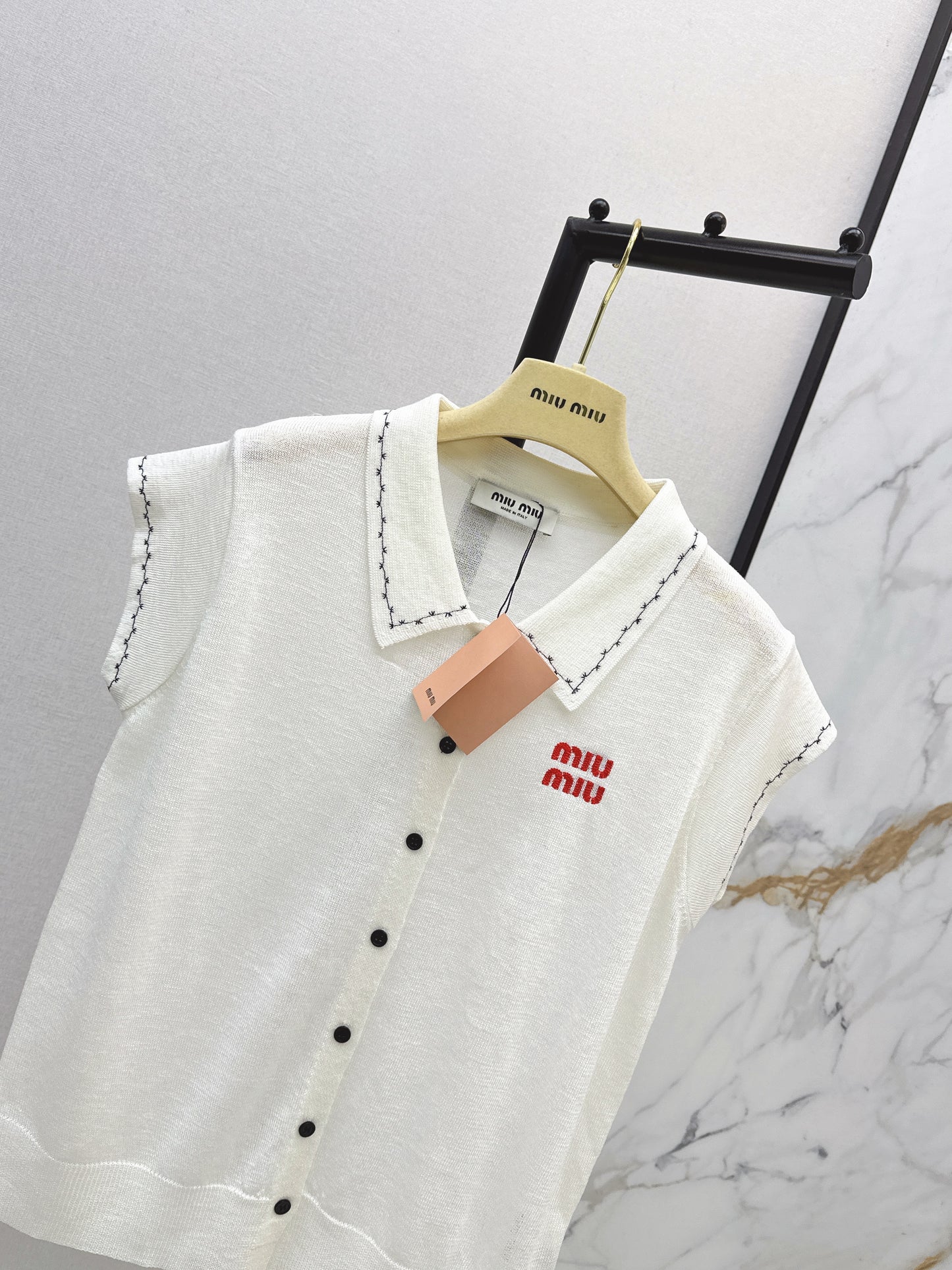 26SS - New Letter Embroidery Drop-Shoulder Knit Sweater