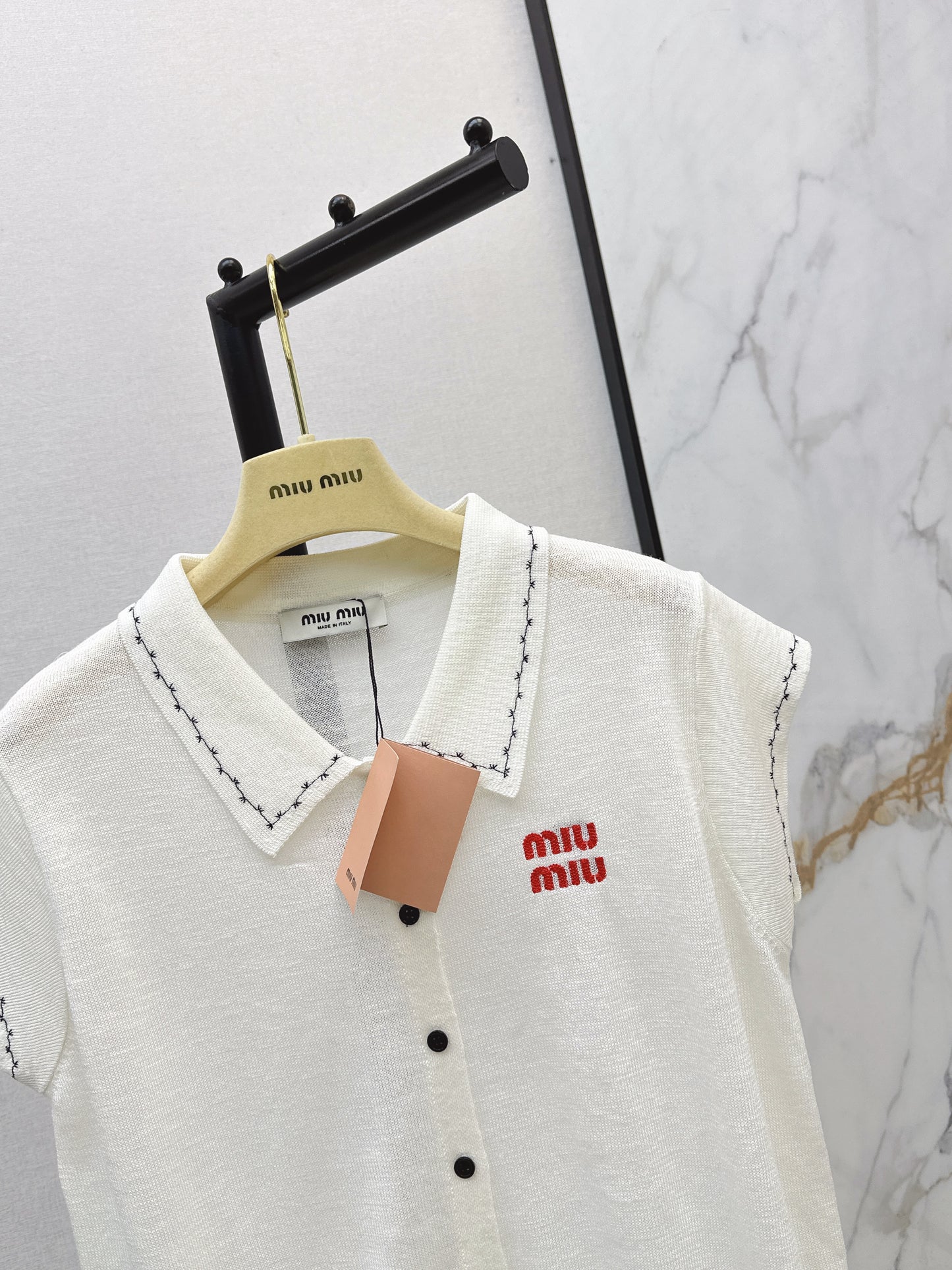 26SS - New Letter Embroidery Drop-Shoulder Knit Sweater