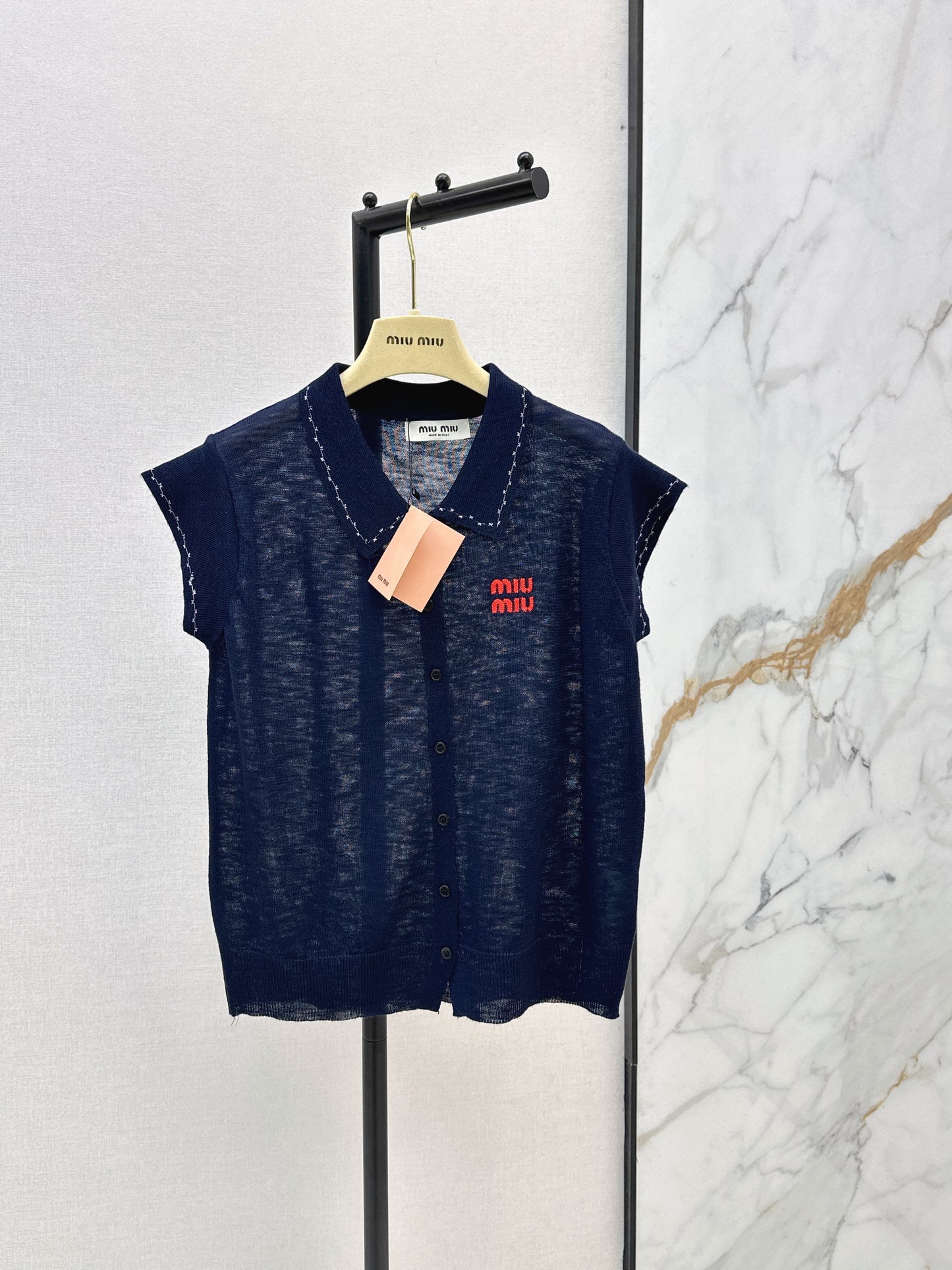 26SS - New Letter Embroidery Drop-Shoulder Knit Sweater