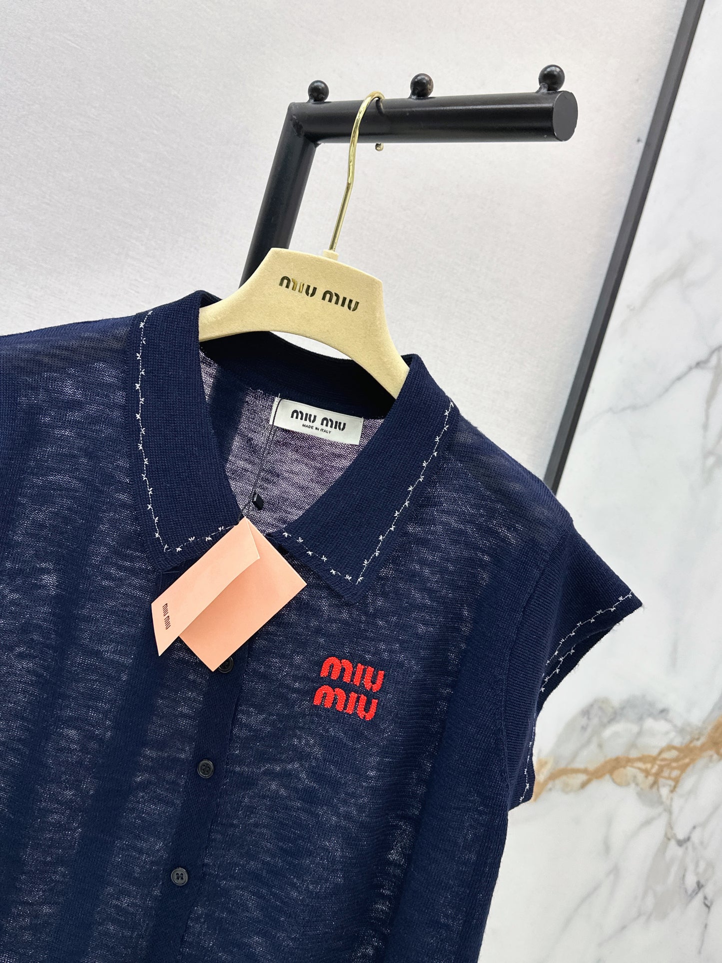 26SS - New Letter Embroidery Drop-Shoulder Knit Sweater