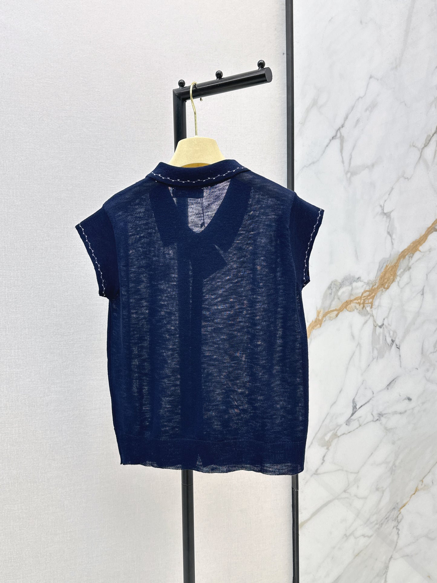 26SS - New Letter Embroidery Drop-Shoulder Knit Sweater