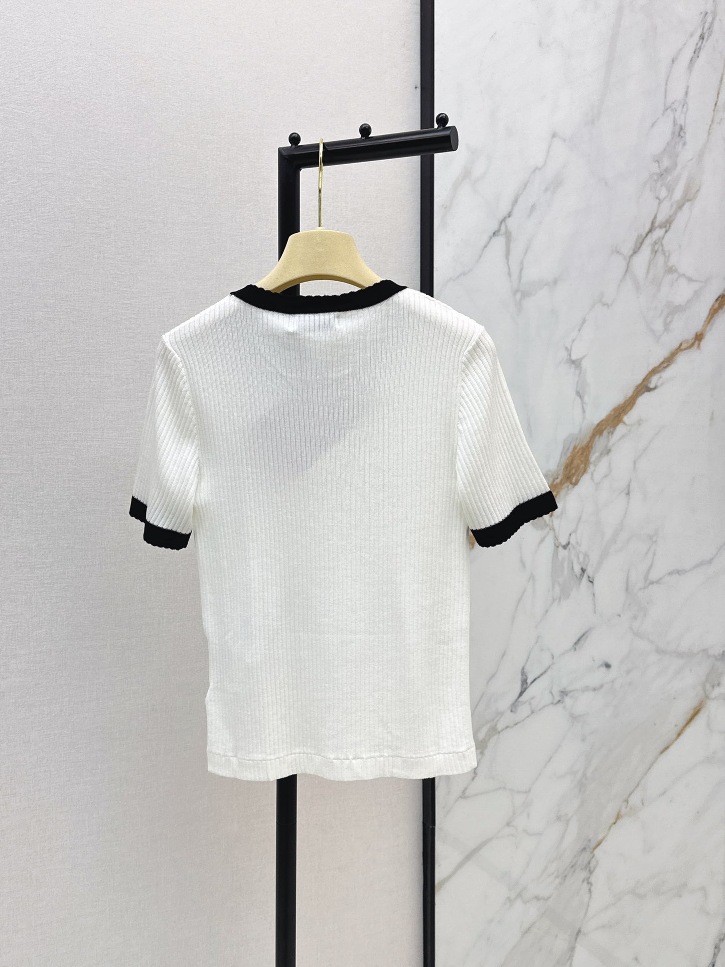 26SS - New Color-Blocked Trim Short-Sleeve Slim Fit
