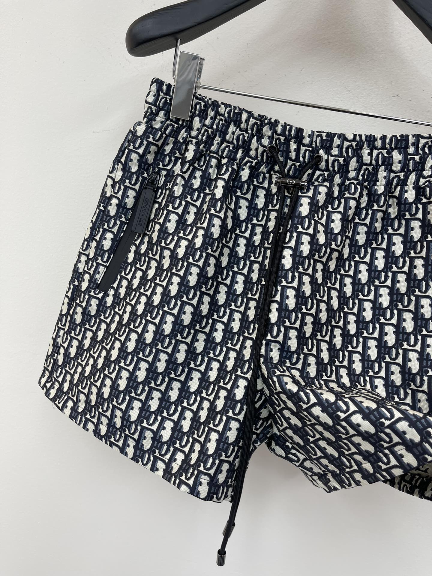 Blue taffeta jacquard shorts