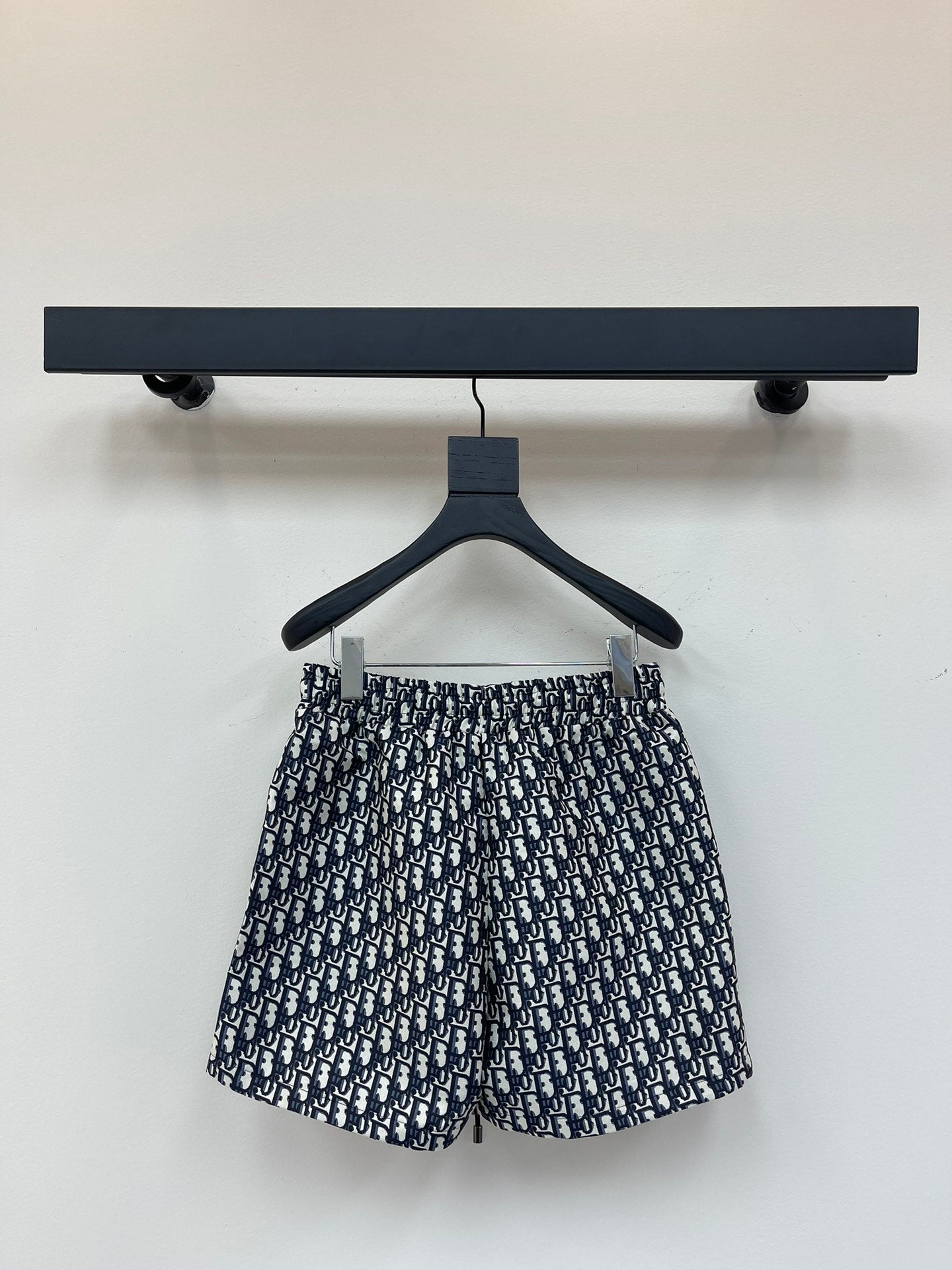 Blue taffeta jacquard shorts