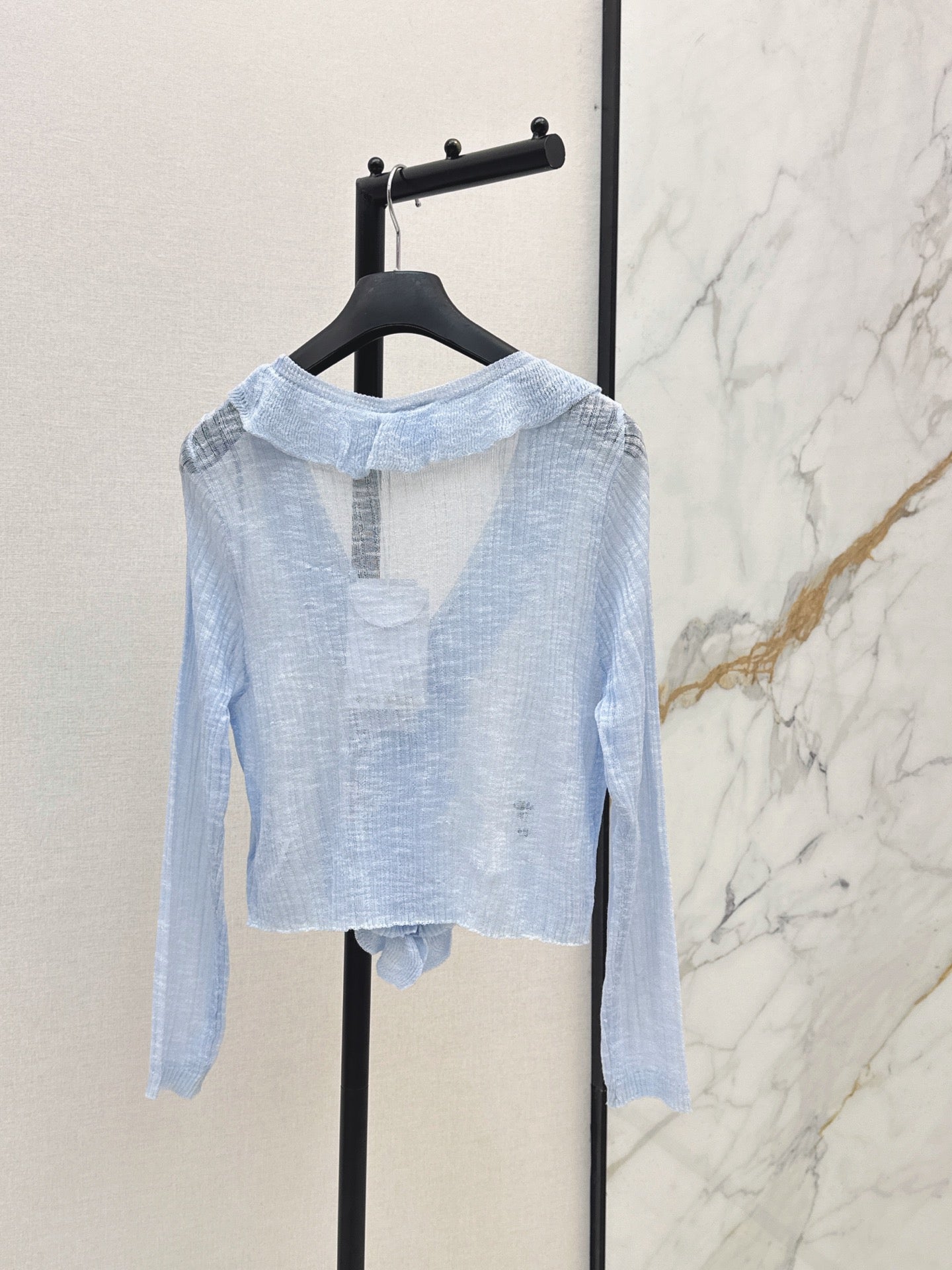 26SS — New Double-Layer Ruffled V-Neck Knit Cardigan