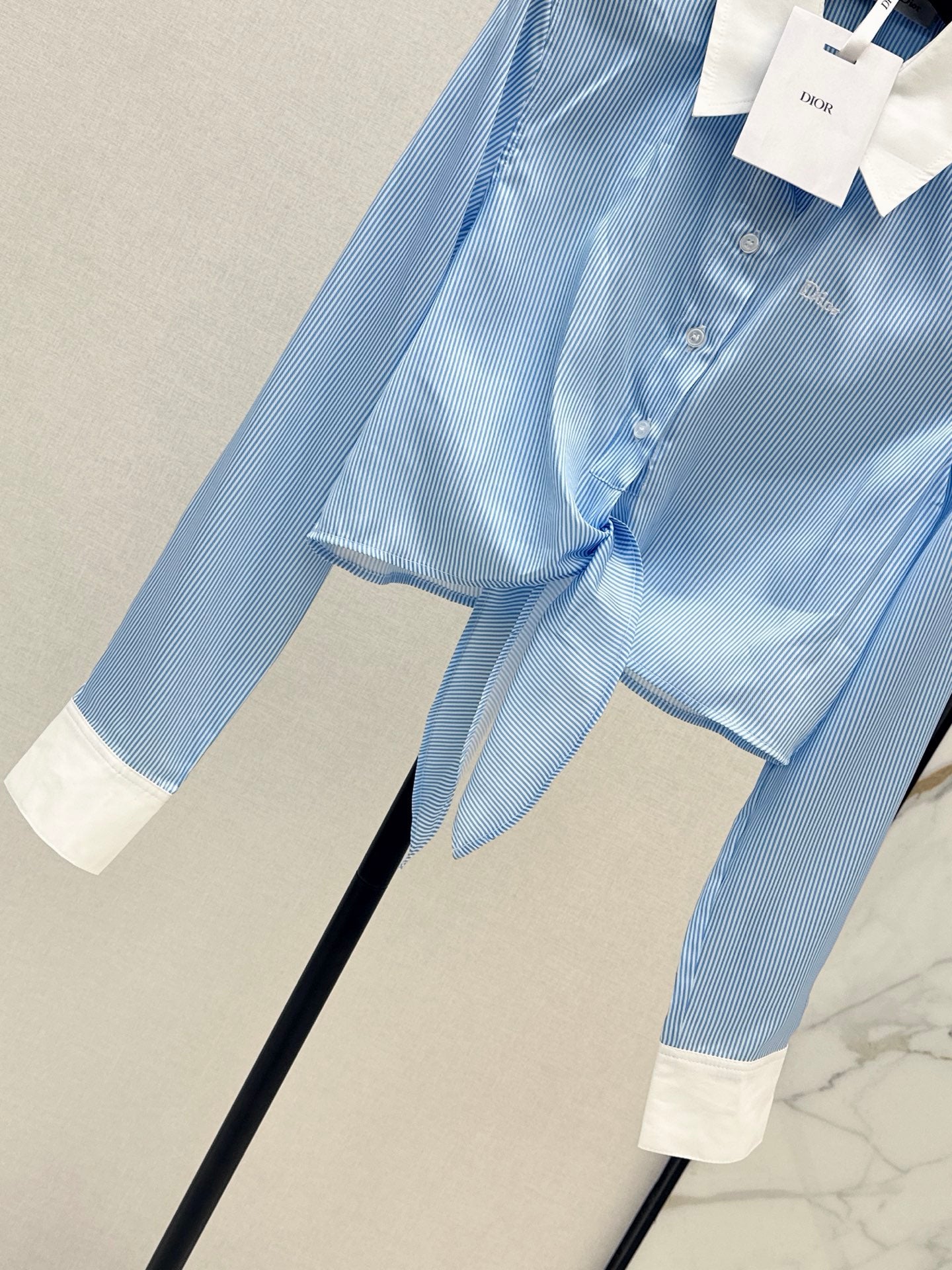 26SS — New Color-Blocked Collared Tie-Waist Shirt