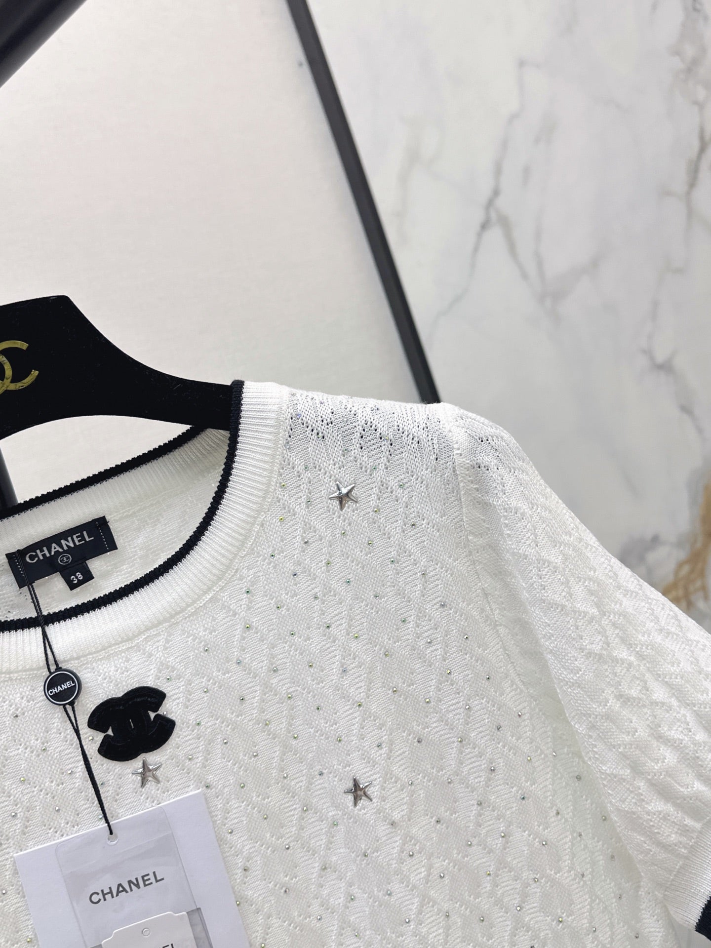 26Ss - New Logo-Decorated Short-Sleeve Knit Sweater
