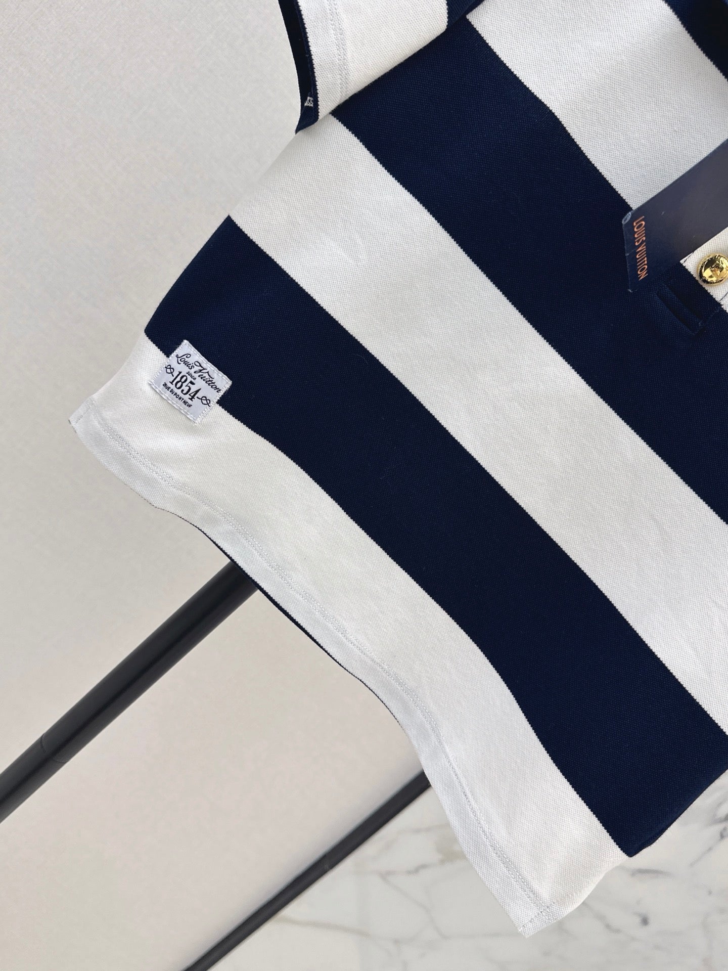 26Ss - New Anchor Embroidered Striped Polo Shirt