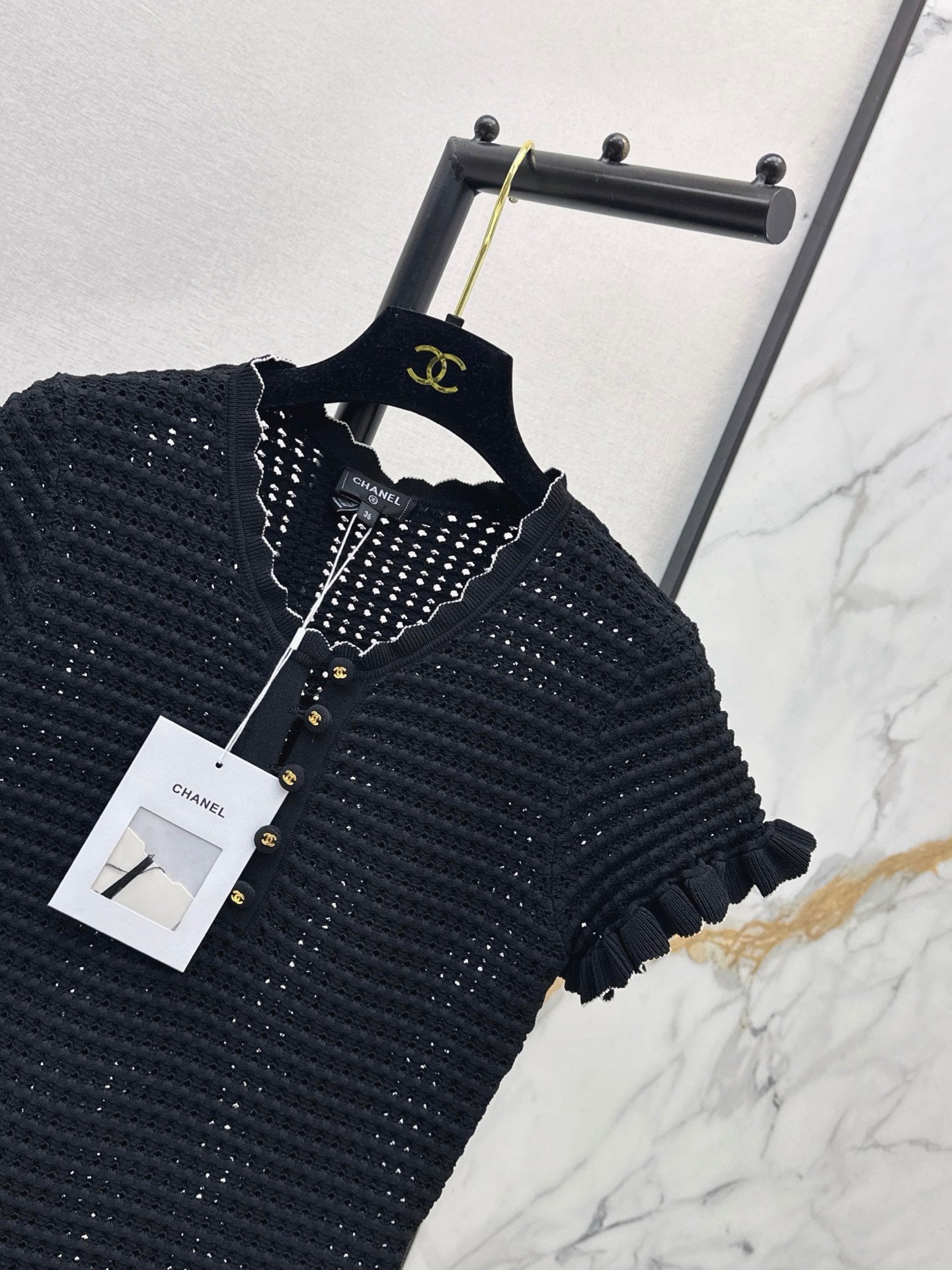 26SS—New 3D Hollow-Out Knitted Dress