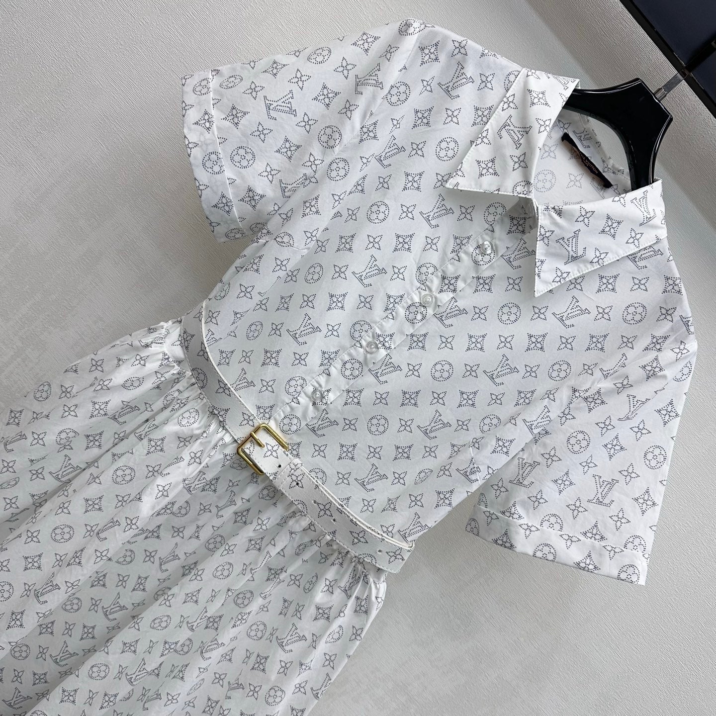 Printed belted dress