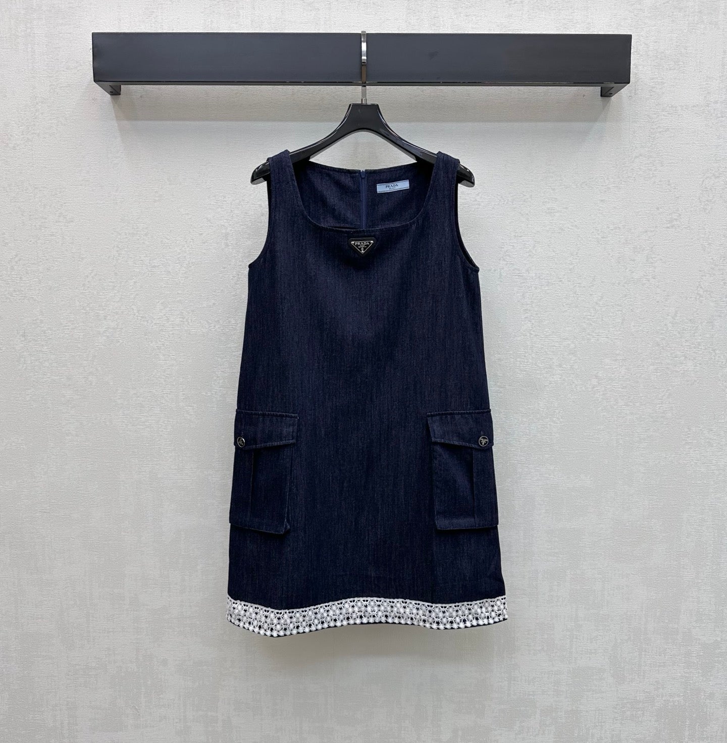 Patchwork denim vest dress