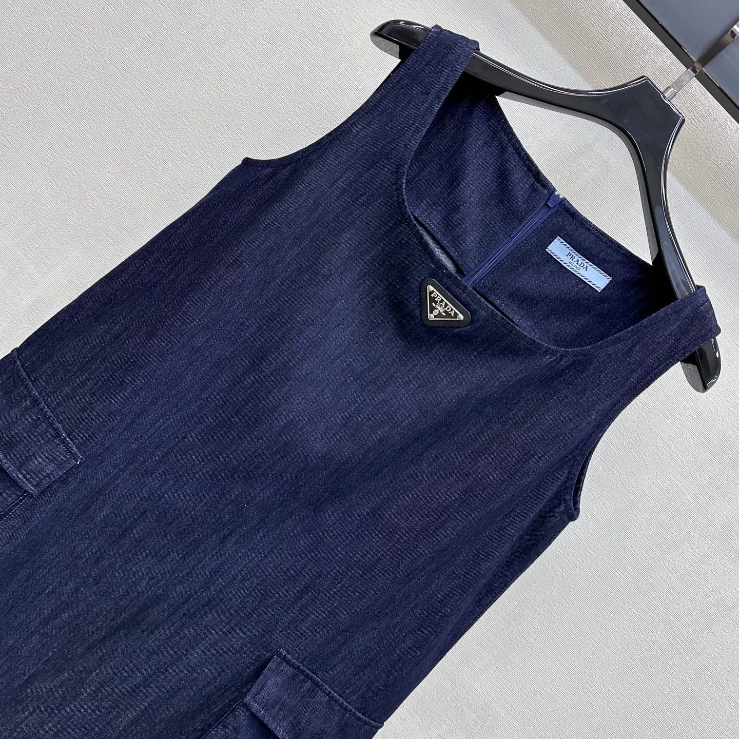 Patchwork denim vest dress