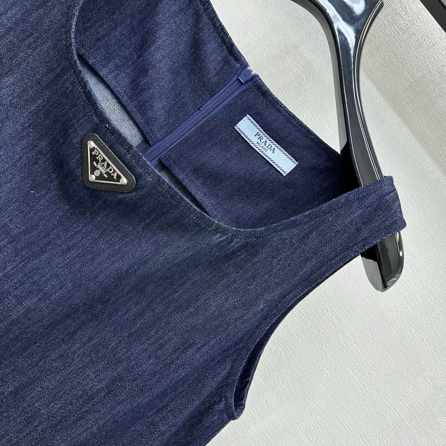 Patchwork denim vest dress