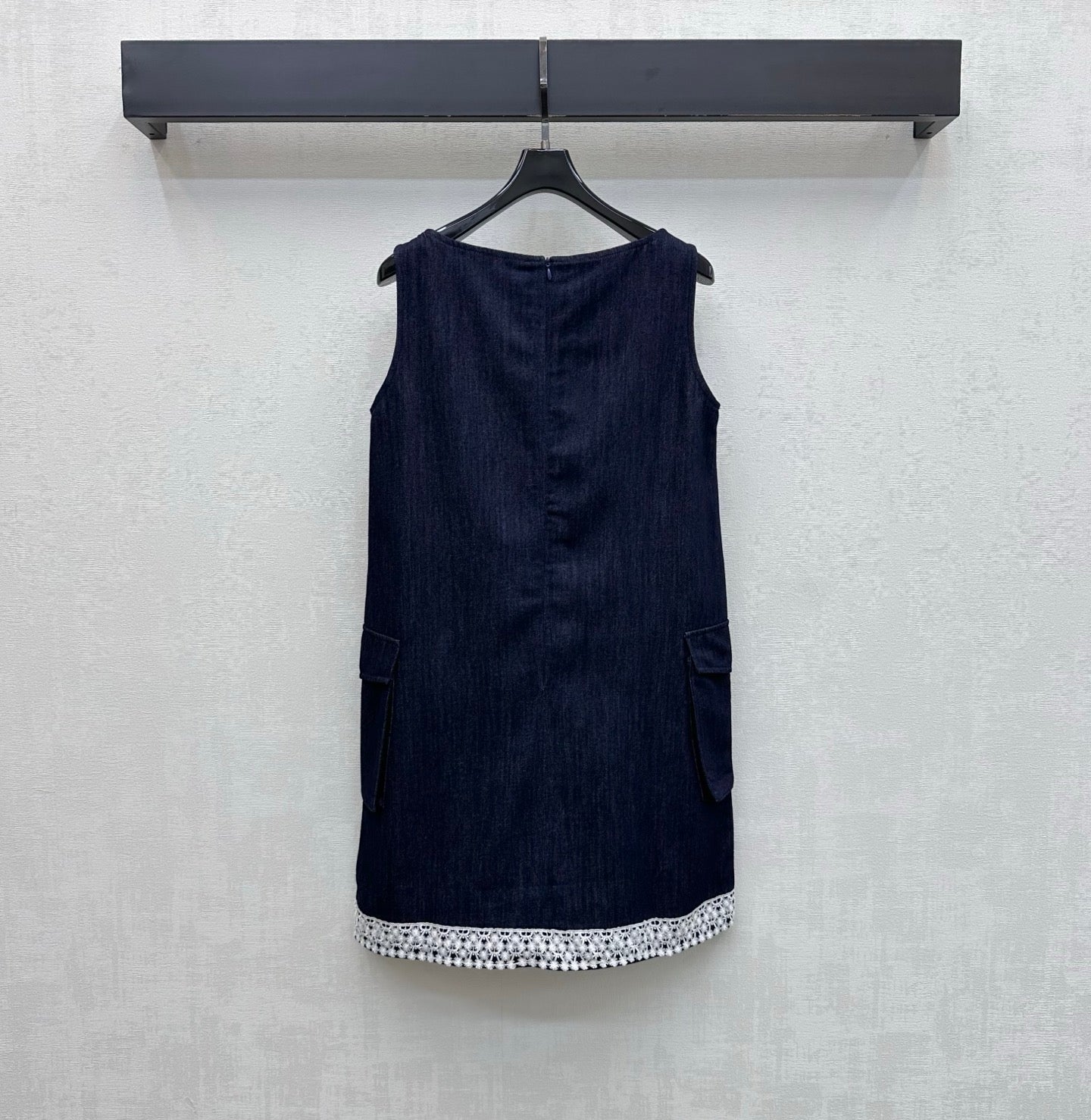 Patchwork denim vest dress
