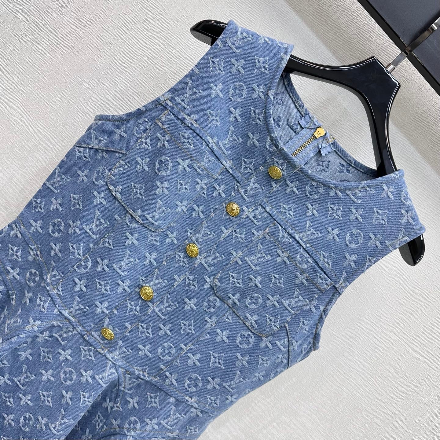 New Jacquard Denim Vest Dress
