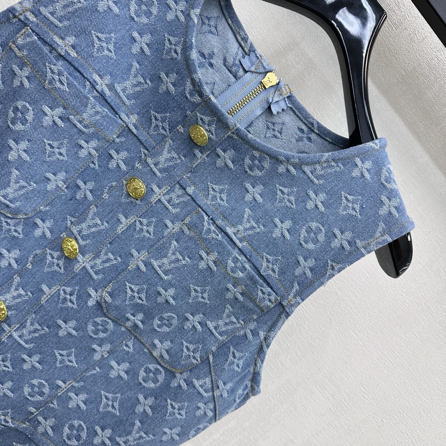 New Jacquard Denim Vest Dress