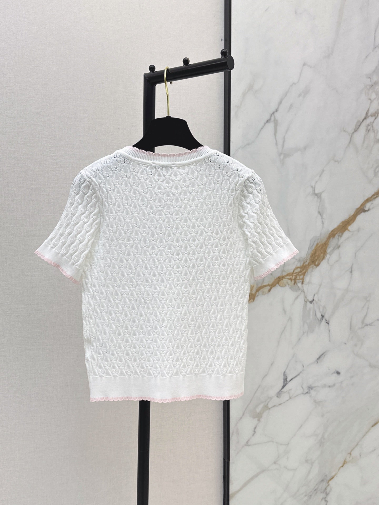 26SS — New Logo-Decorated Knitted Short-Sleeve T-Shirt