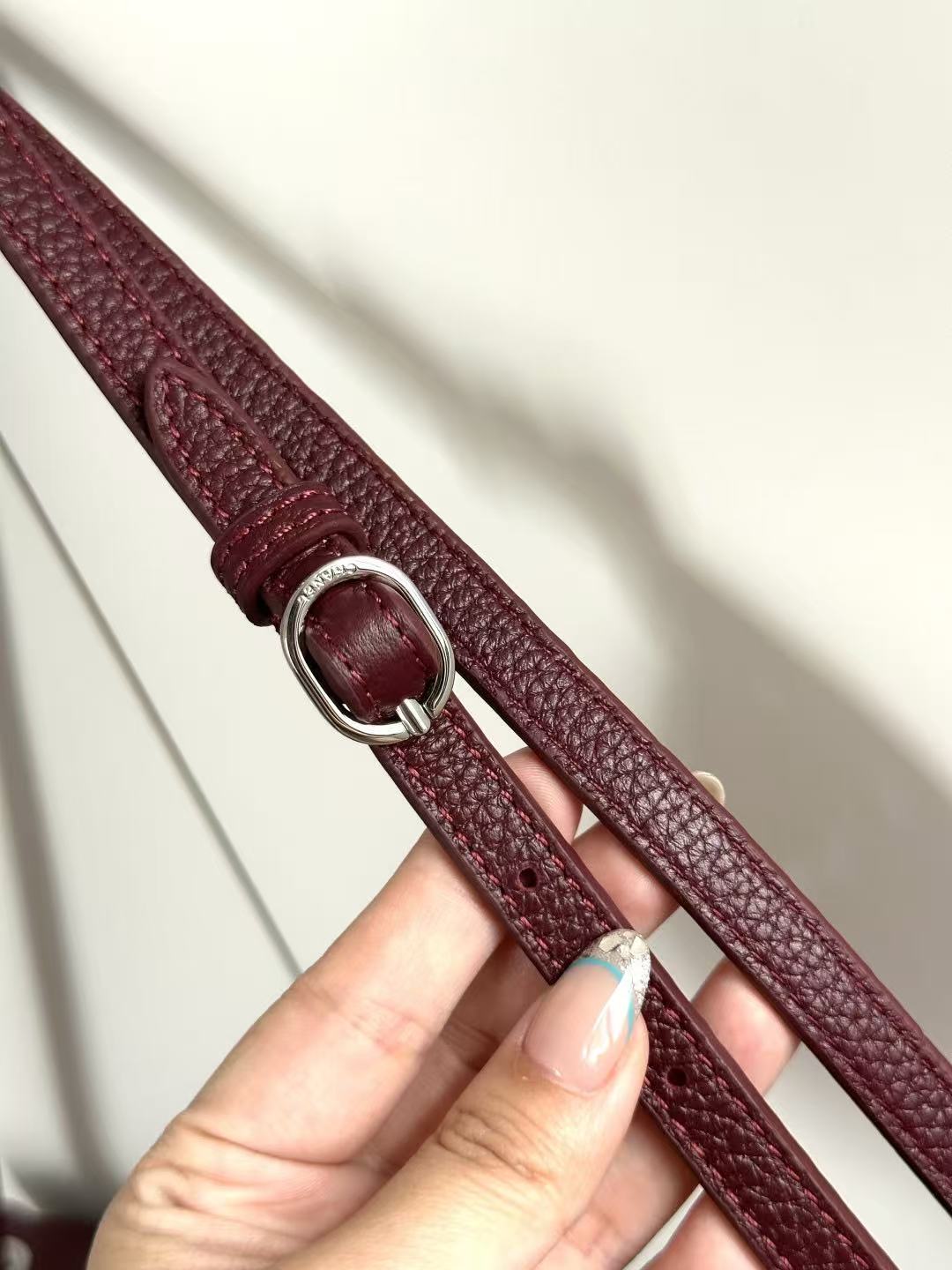 Flap bag (maroon with silver clasp)